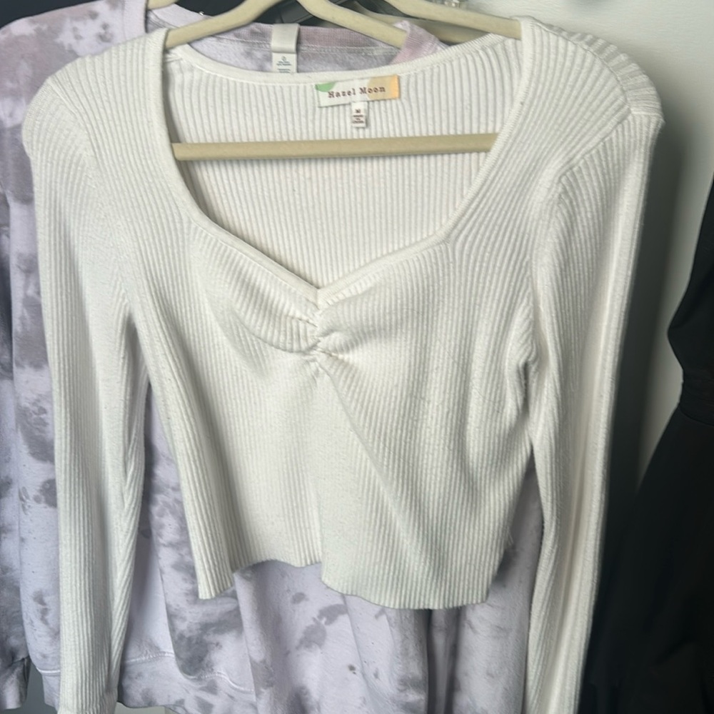 White crop sweater